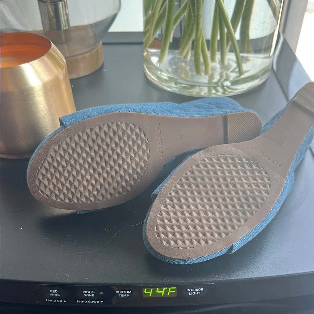 AEROSOLES Blue Mules Comfortable Clogs - Picture 3 of 4